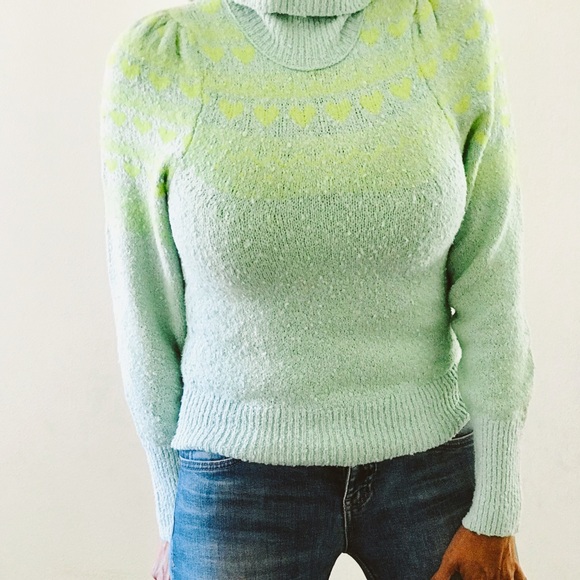 NWOT Free People love notes heart sweater Sz XS - Picture 8 of 9